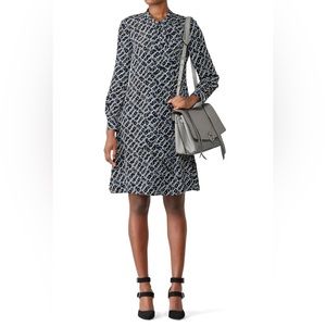 L.K. Bennett Blue Silk Domino Lotte Dress Size 0 US $695